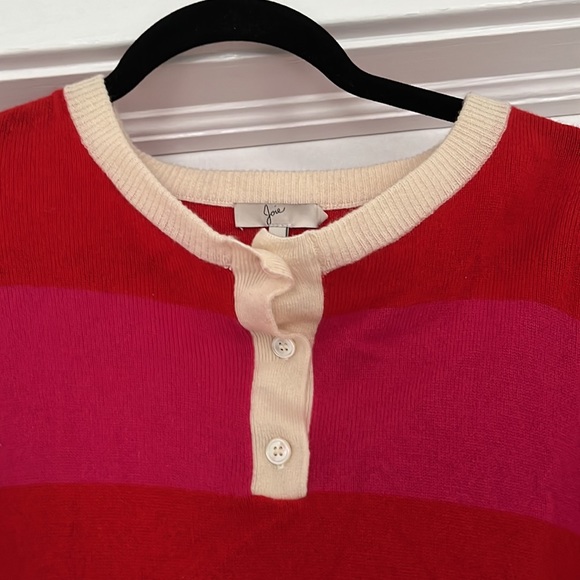 Joie Cashmere Inghin Striped Ruffle Rugby Sweater - Picture 3 of 7